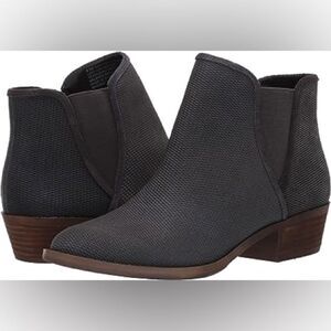 kensie Gerona Ankle Boot chunky block stacked heel zip up leather suede 6.5